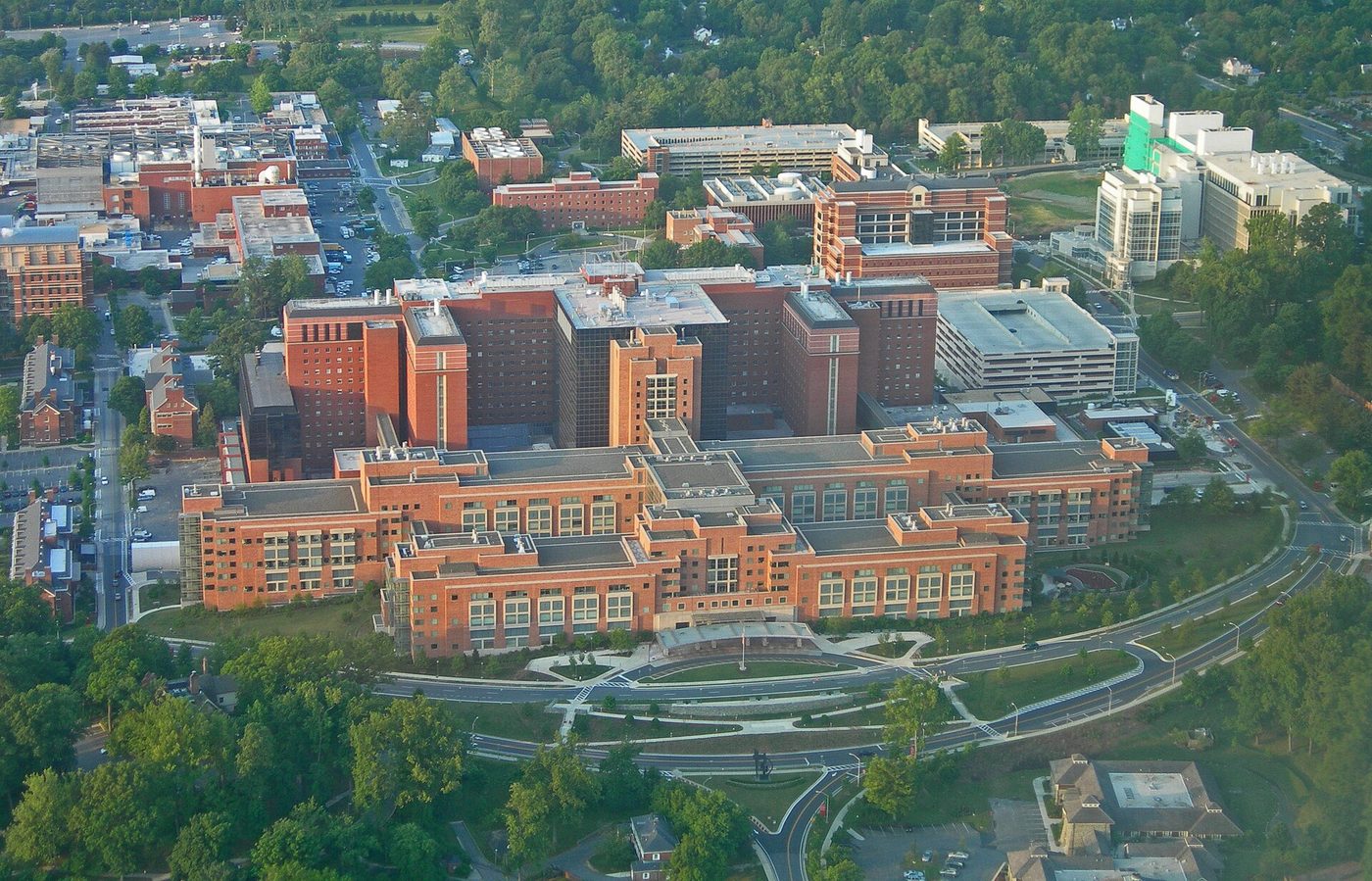 The NIH Clinical Center on the National Institutes of Health campus in Bethesda, Maryland