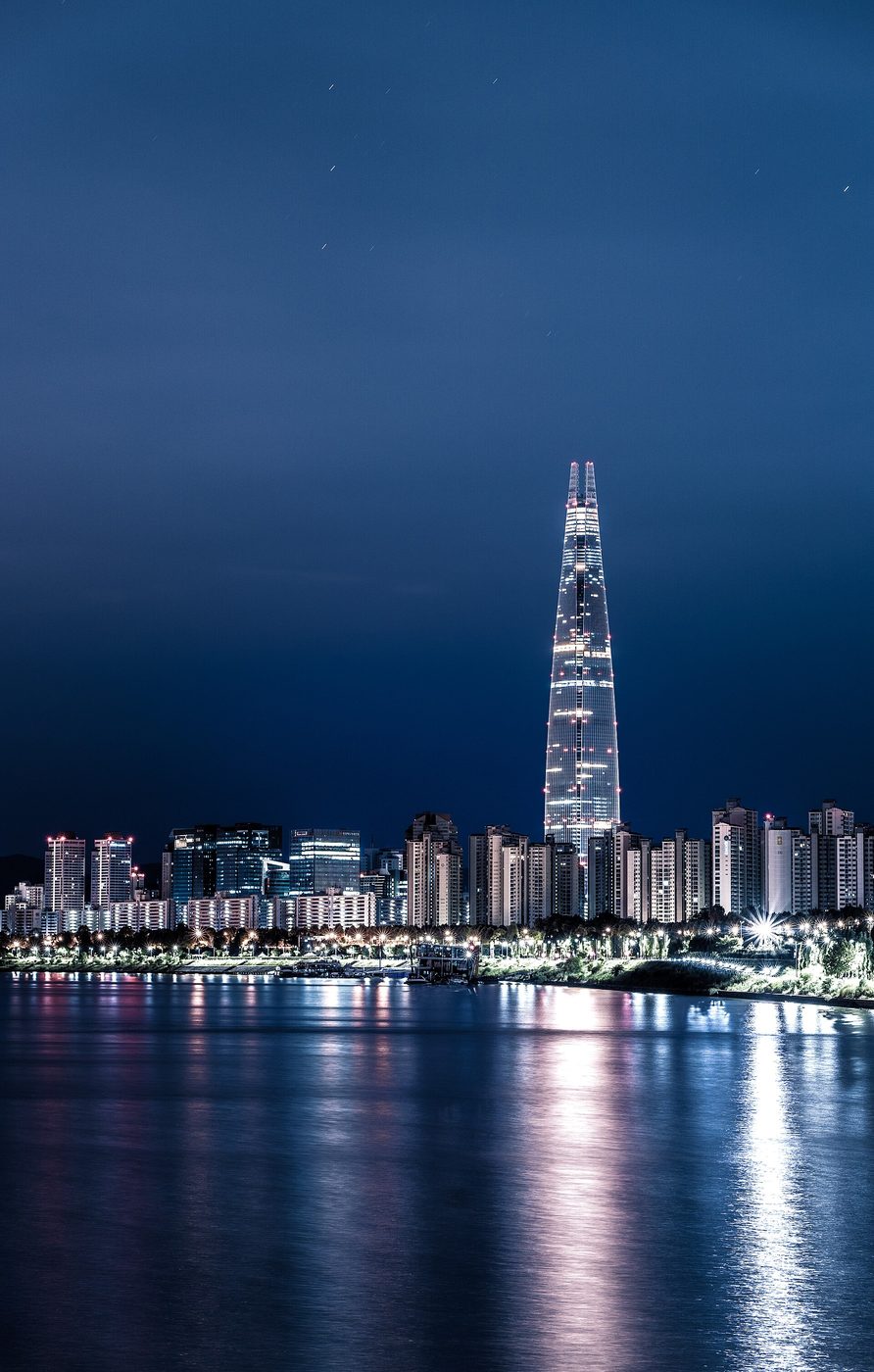 The Seoul skyline at night in 2018