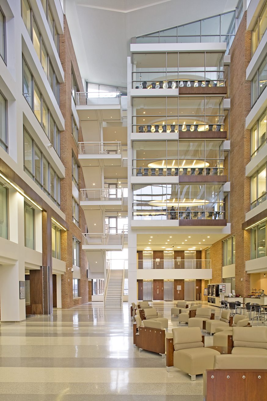 The atrium of FDA Building 51, home of the Center for Drug Evaluation and Research, in Silver Spring, Maryland