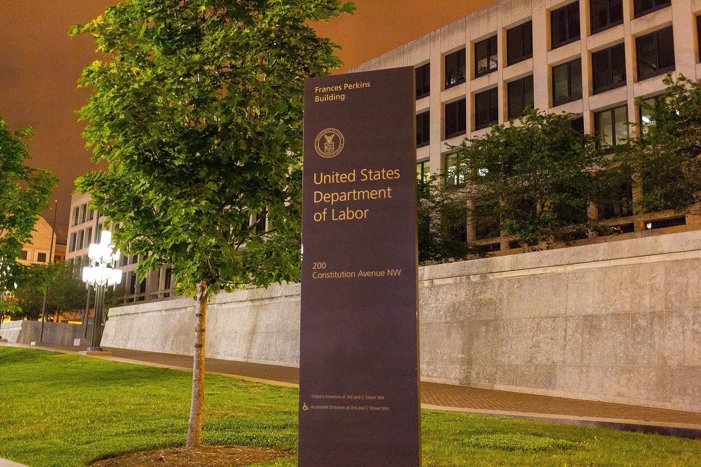 The Frances Perkins Building, headquarters of the U.S. Department of Labor, in Washington, D.C.