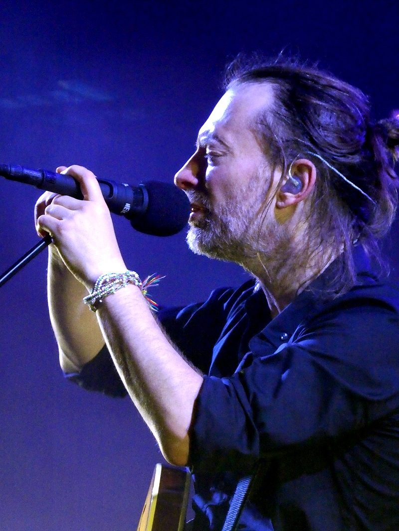 Thom Yorke of Radiohead performing in Paris in 2016