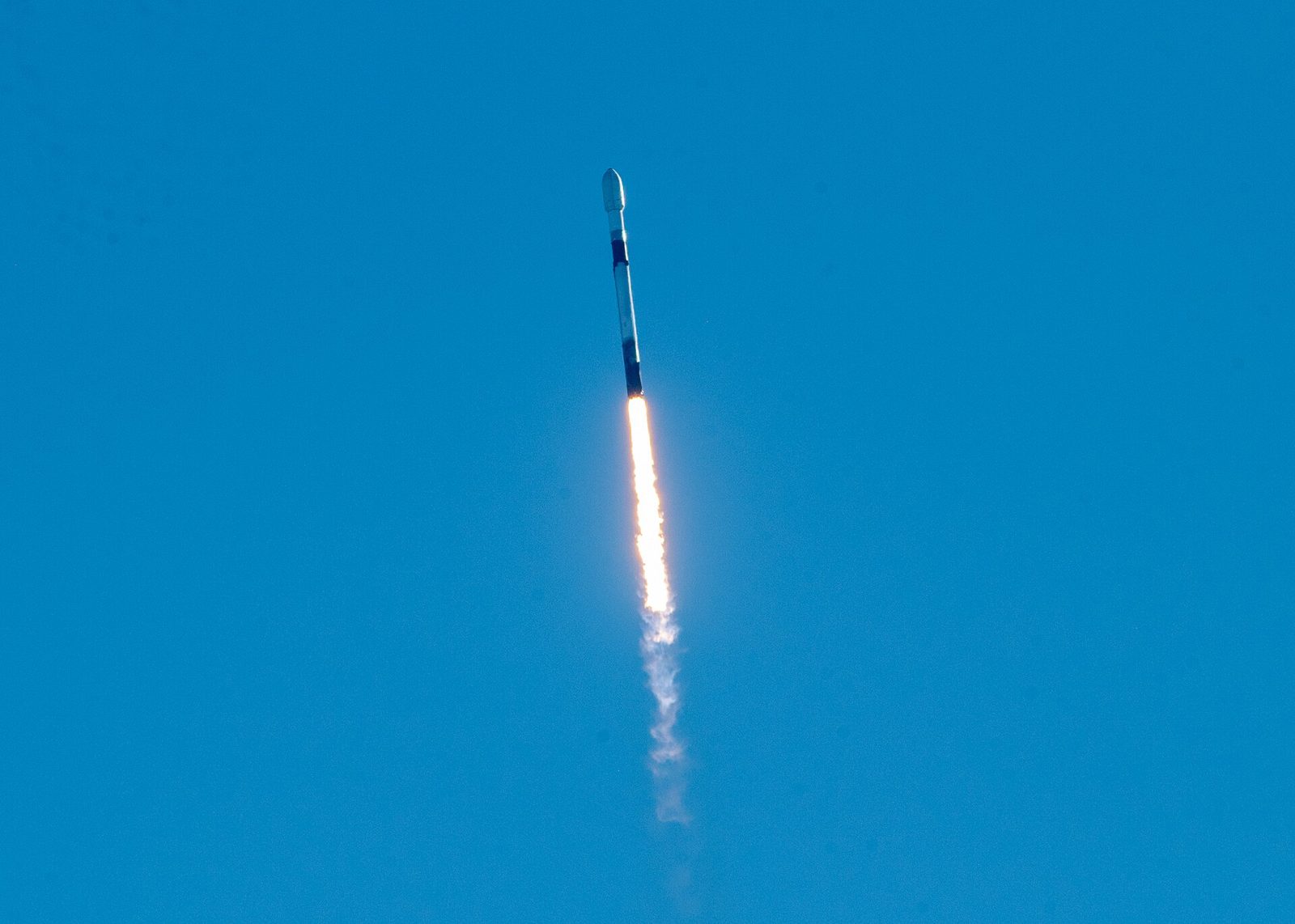 A SpaceX Falcon 9 rocket lifts off from Vandenberg Space Force Base on an earlier Space Development Agency mission
