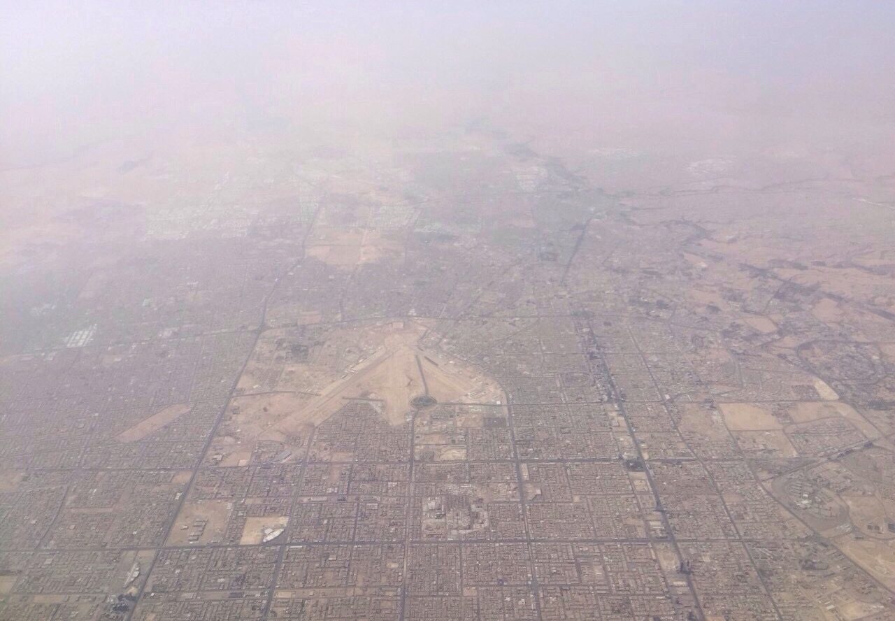 Aerial view of King Khalid International Airport near Riyadh, Saudi Arabia