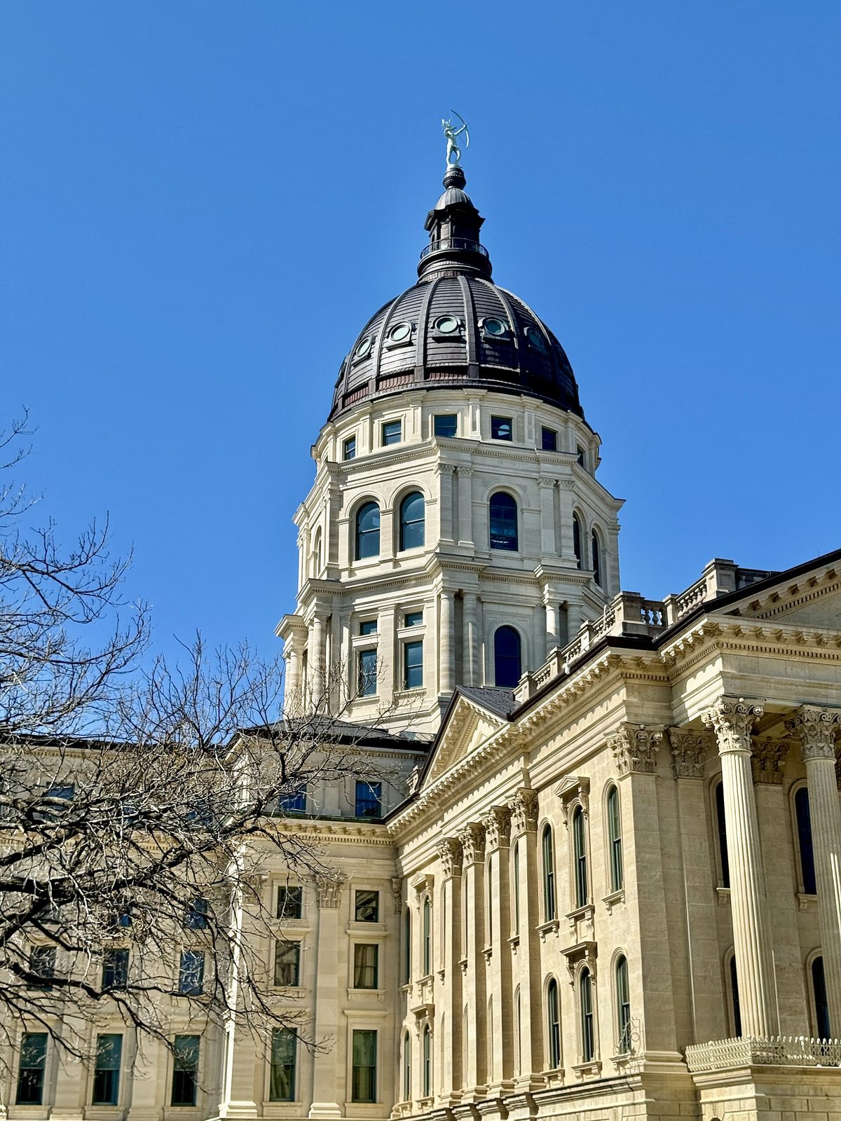 The dome of the Kansas State Capitol in Topeka