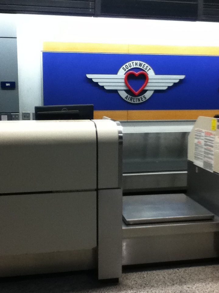 A Southwest Airlines ticket counter