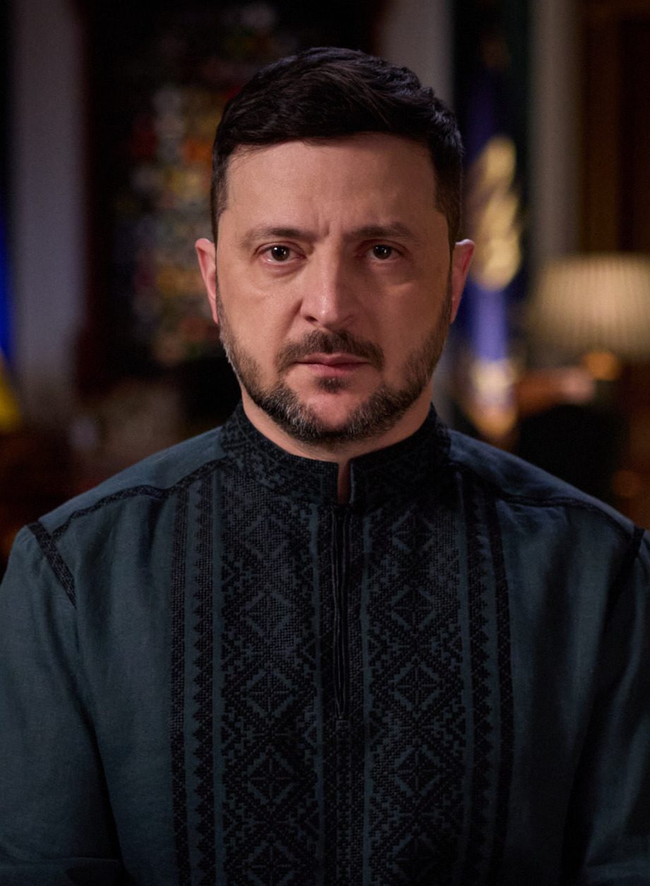 Ukrainian President Volodymyr Zelensky giving a New Year's Eve address, December 2025