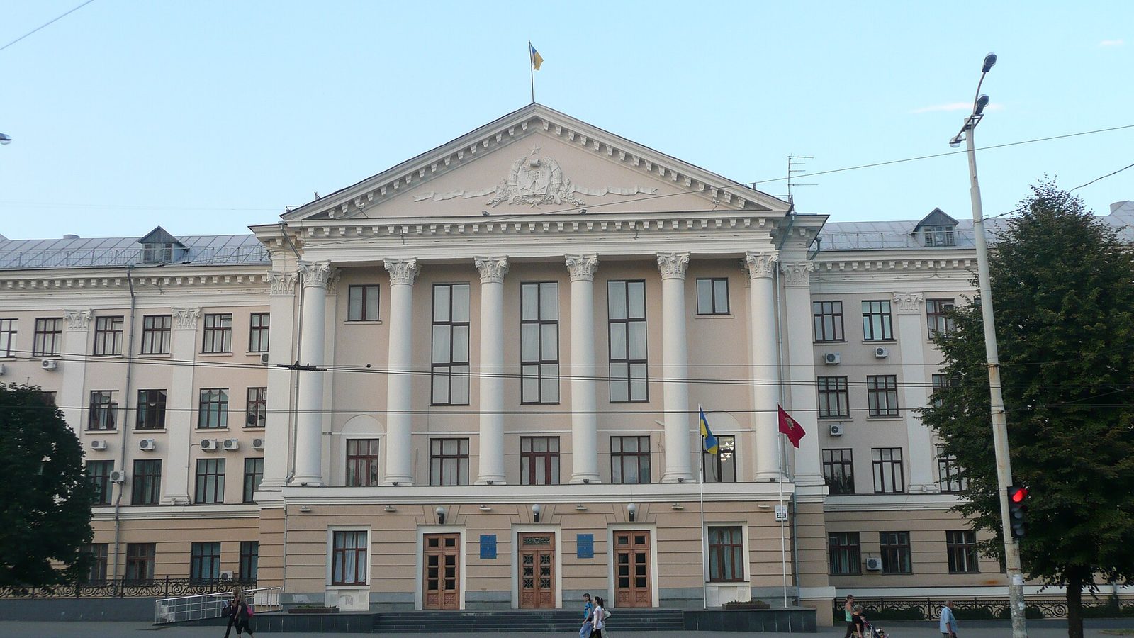 The Zaporizhzhia city administration building in an earlier file photo