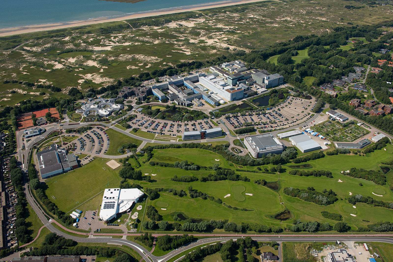 Aerial view of ESA's ESTEC technical center in the Netherlands