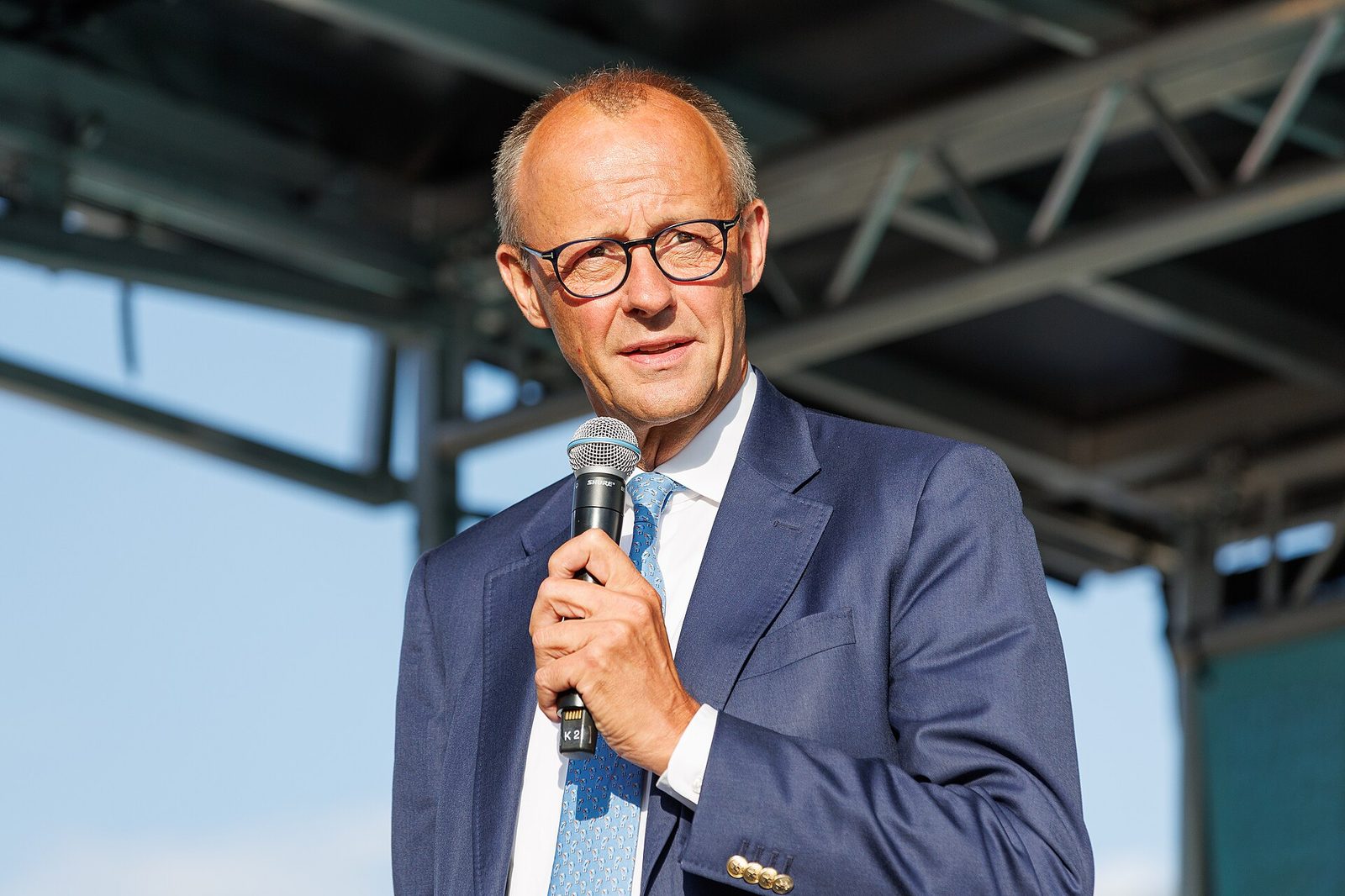 Friedrich Merz at a CDU campaign event in Erfurt in 2024