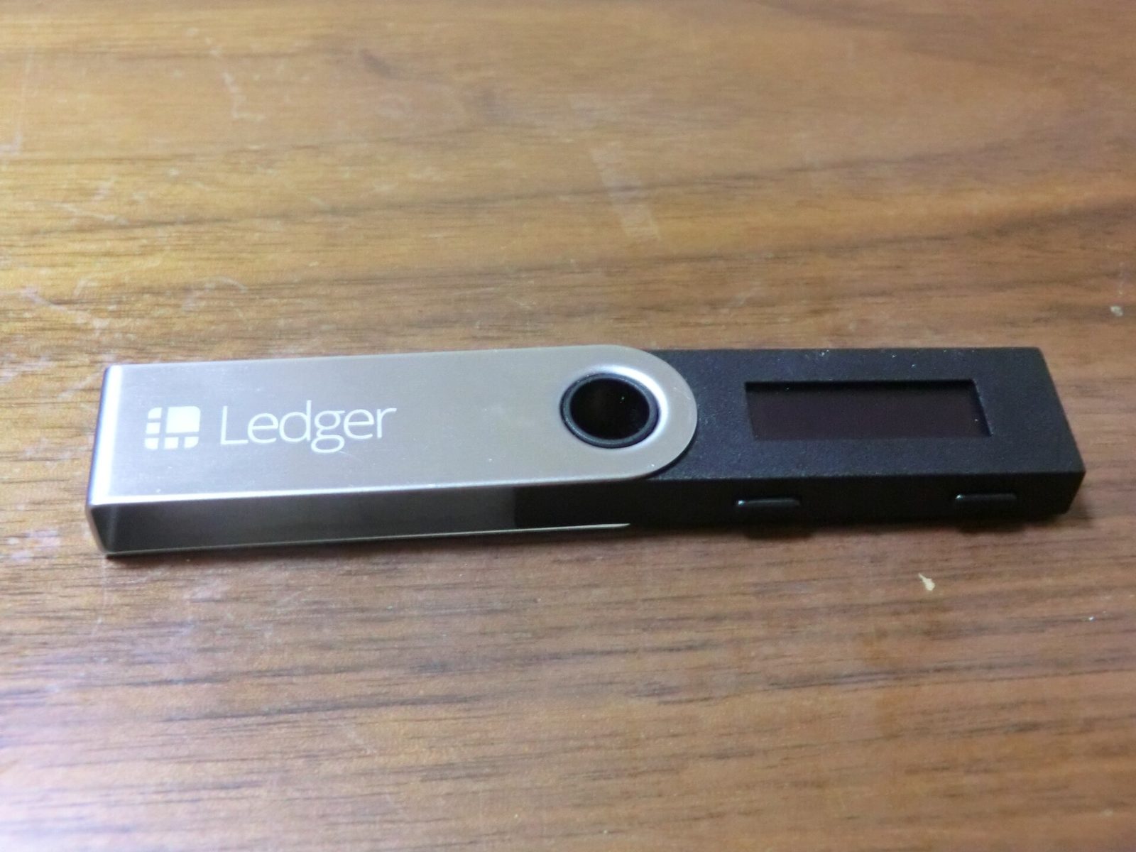 A Ledger Nano S hardware cryptocurrency wallet