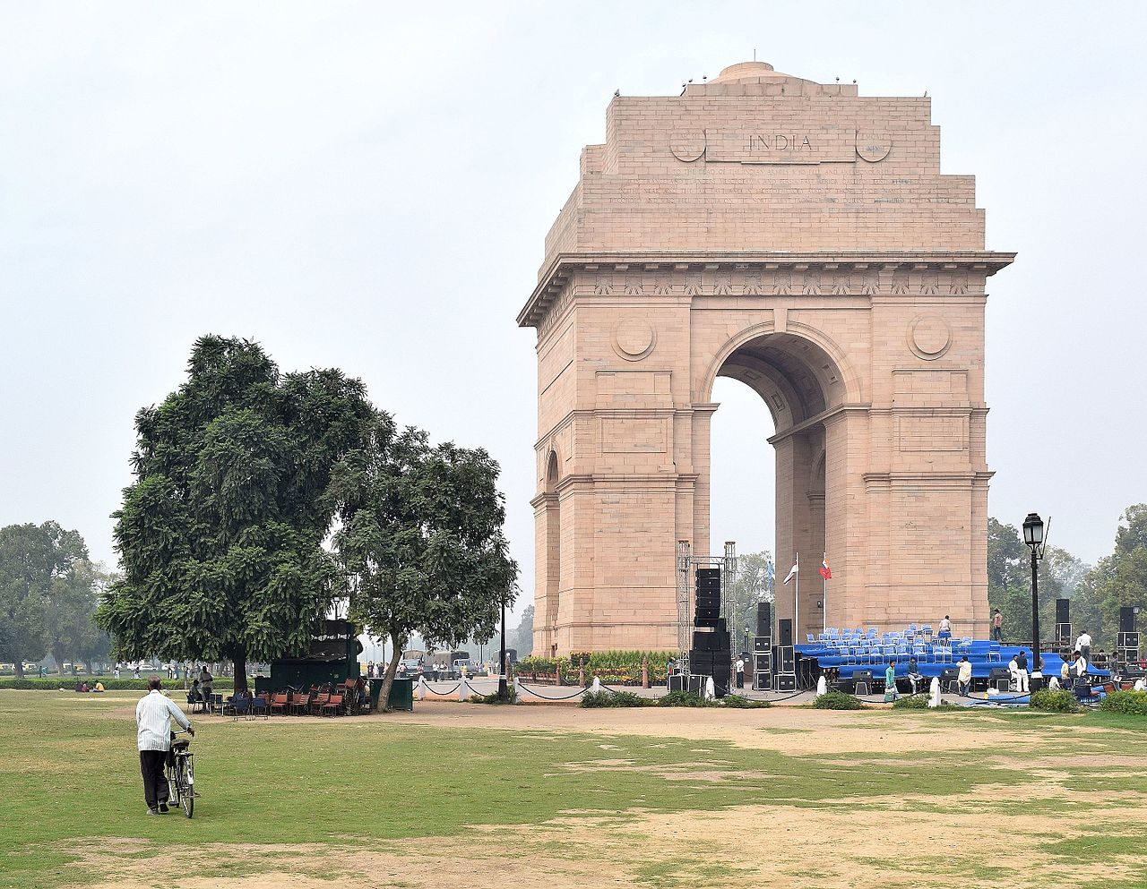 India Gate in central New Delhi, seen from the west