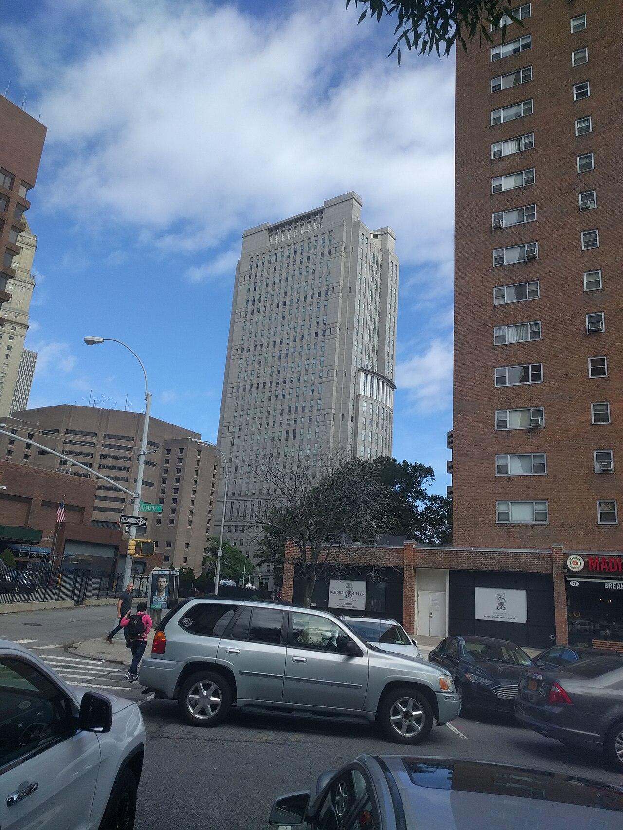 The Daniel Patrick Moynihan U.S. Courthouse in Manhattan, seen from Madison Street