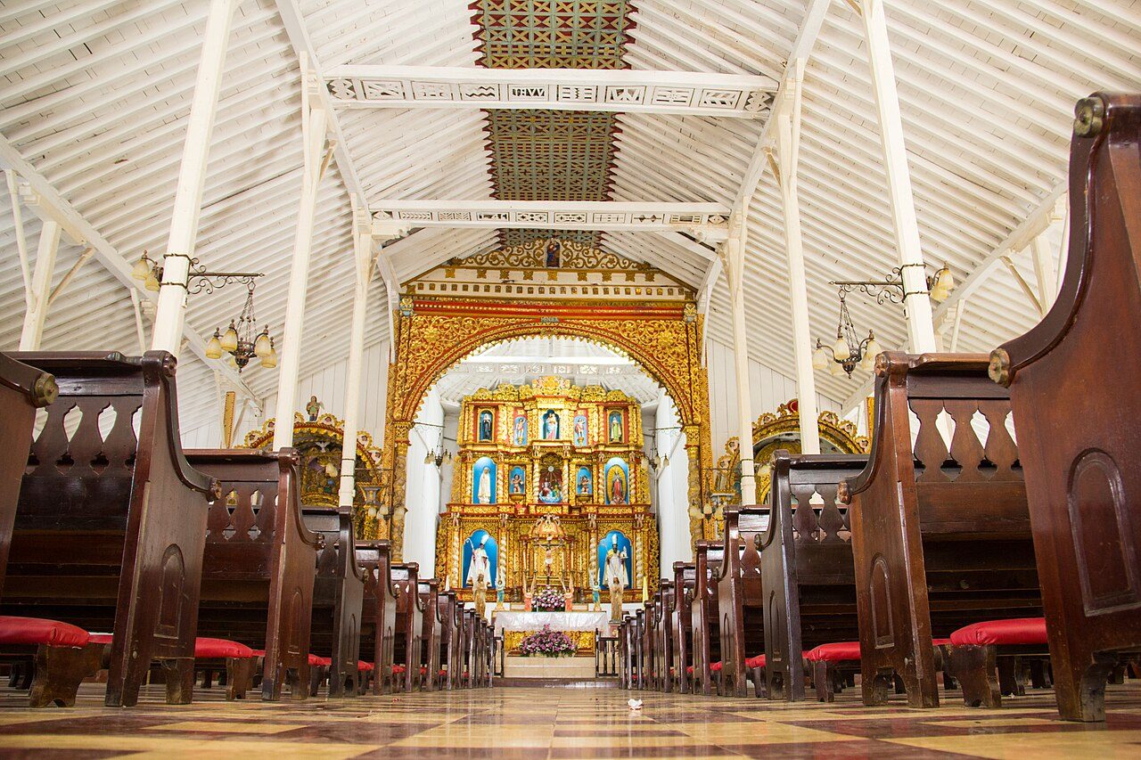 Interior of San Atanasio church in La Villa de Los Santos, Panama, before the earthquake