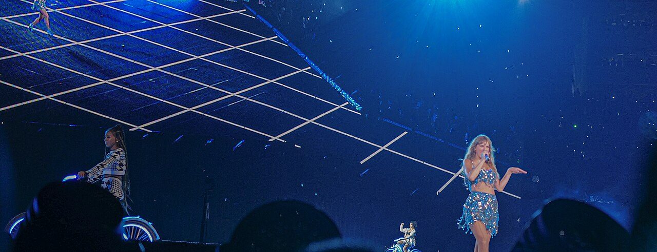 Taylor Swift performing during the 1989 set of The Eras Tour in 2023