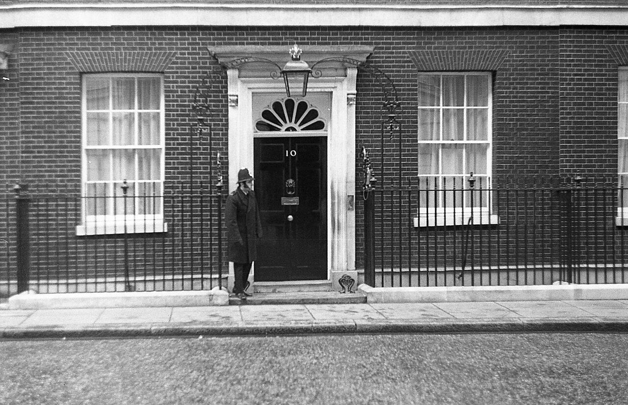 The black front door of 10 Downing Street