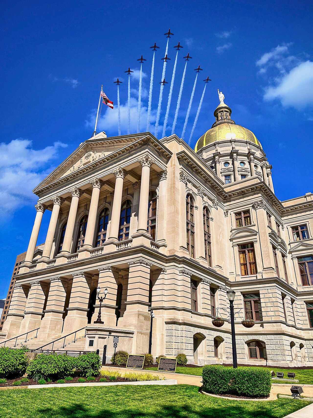 The Georgia State Capitol building in Atlanta with its gold dome