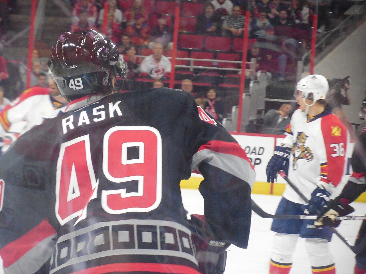 Carolina Hurricanes players on the ice during a game