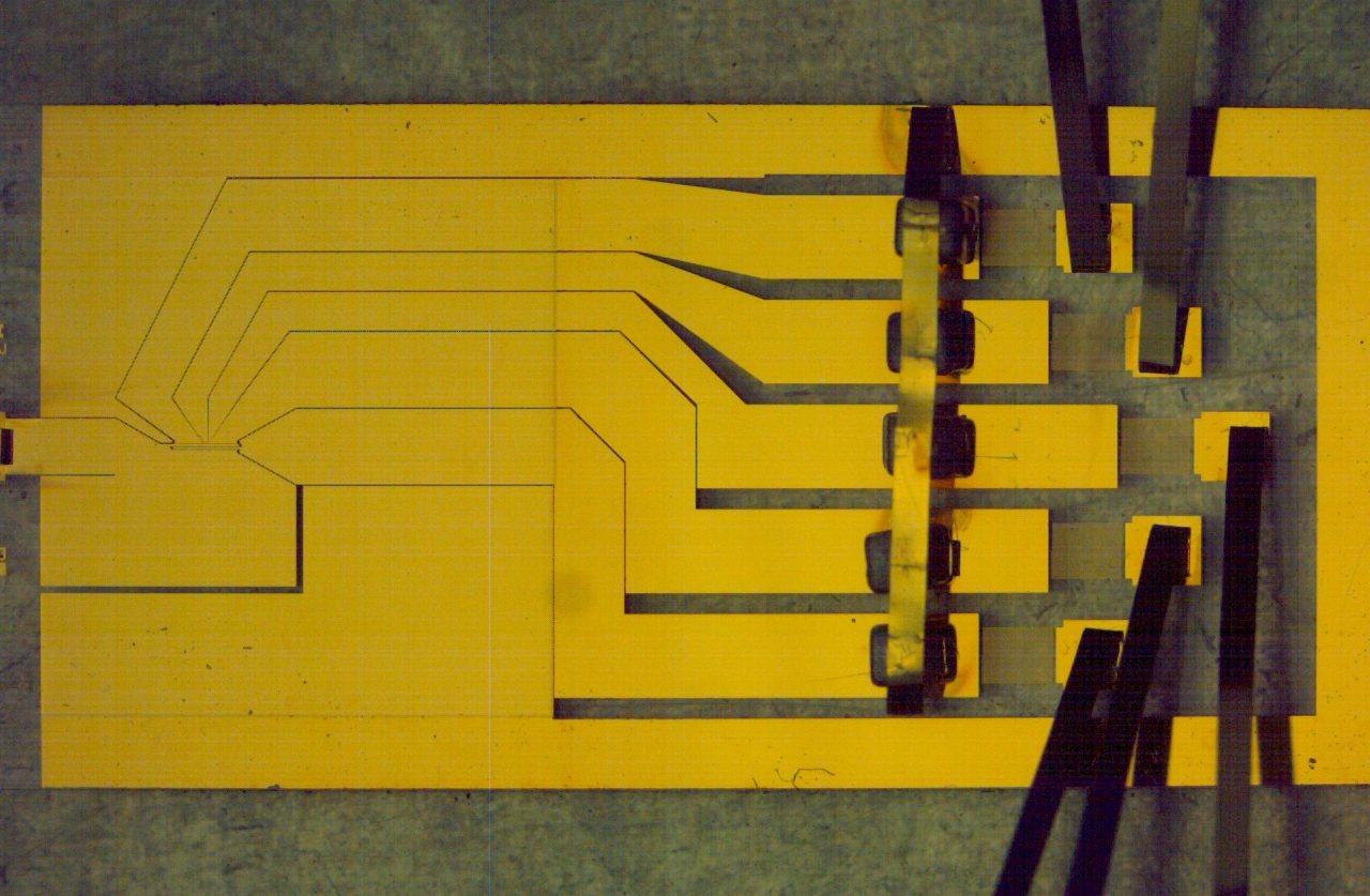 A small planar ion trap chip used in quantum computing research