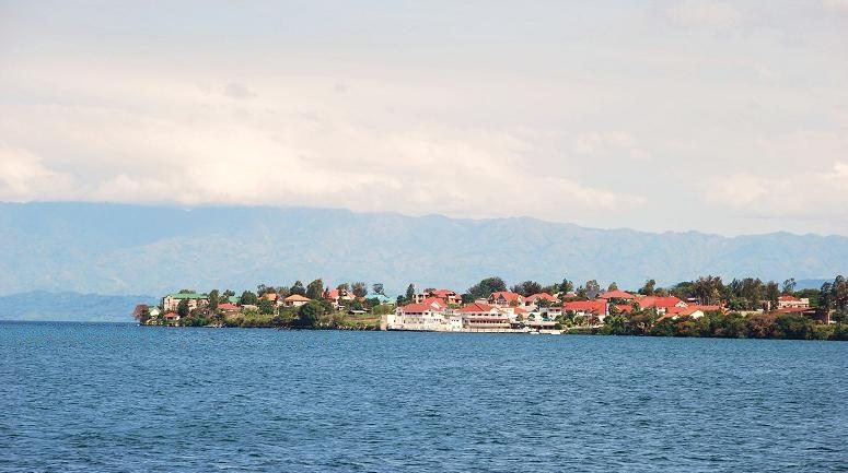 The city of Goma on the shore of Lake Kivu in eastern Congo