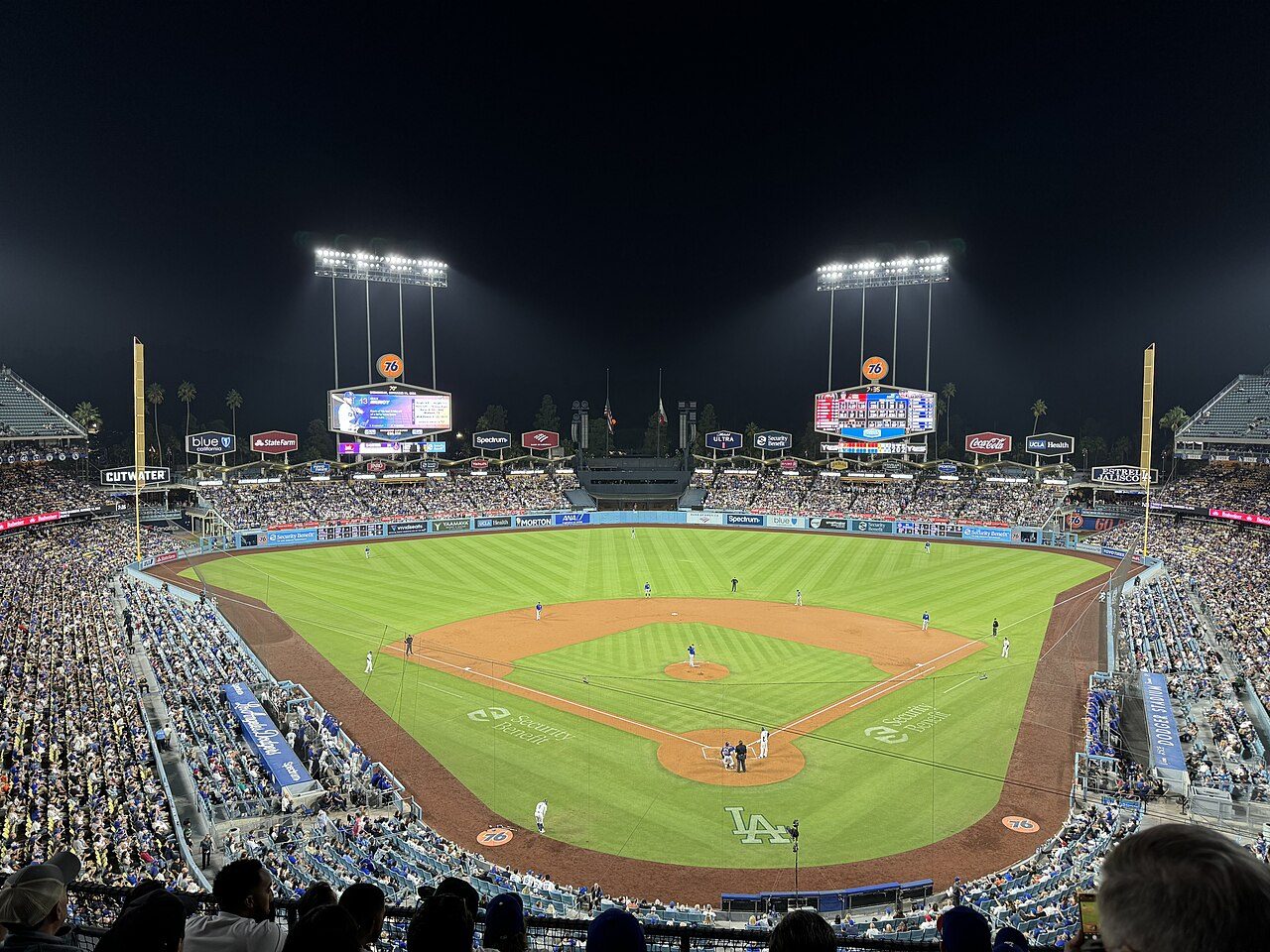 Dodger Stadium during a night game in September 2024