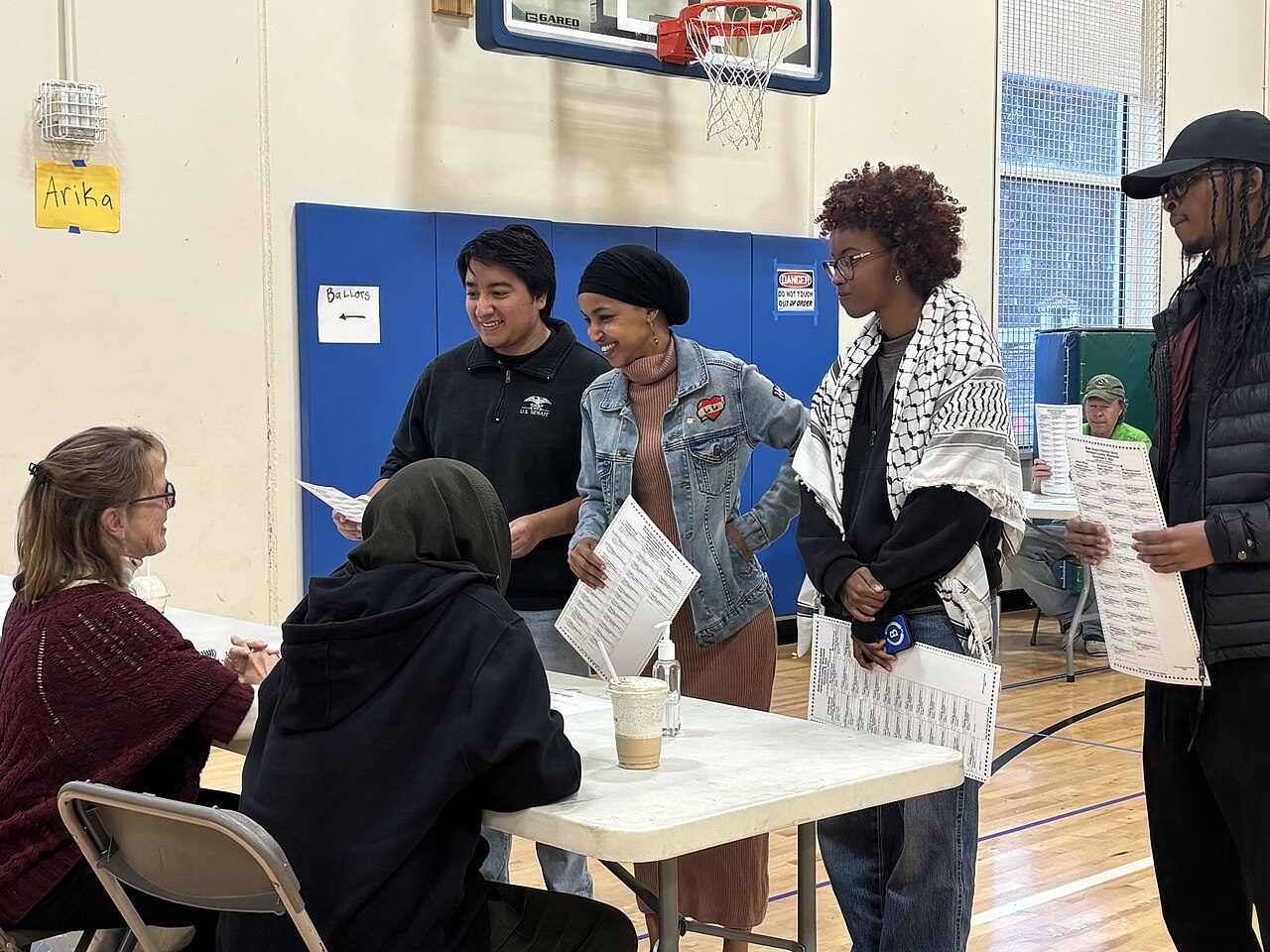 Rep. Ilhan Omar casts her ballot at her Minneapolis polling place in November 2024