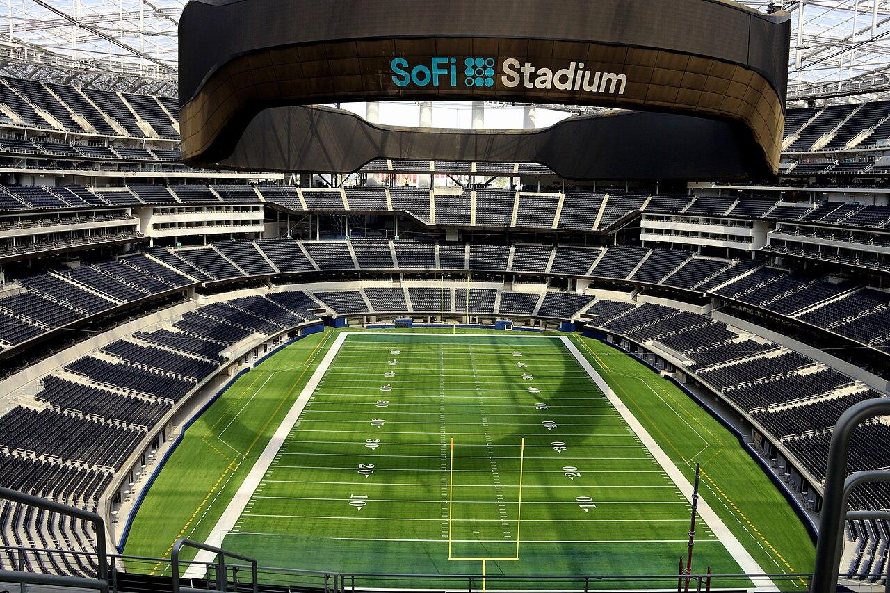 Exterior of SoFi Stadium in Inglewood, California