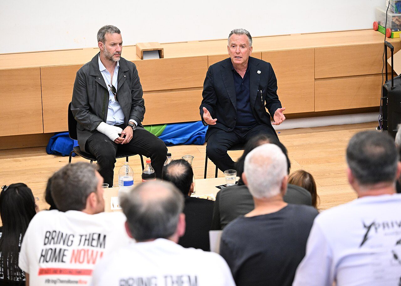 U.S. special envoy Steve Witkoff meets hostage families in Tel Aviv in May 2025