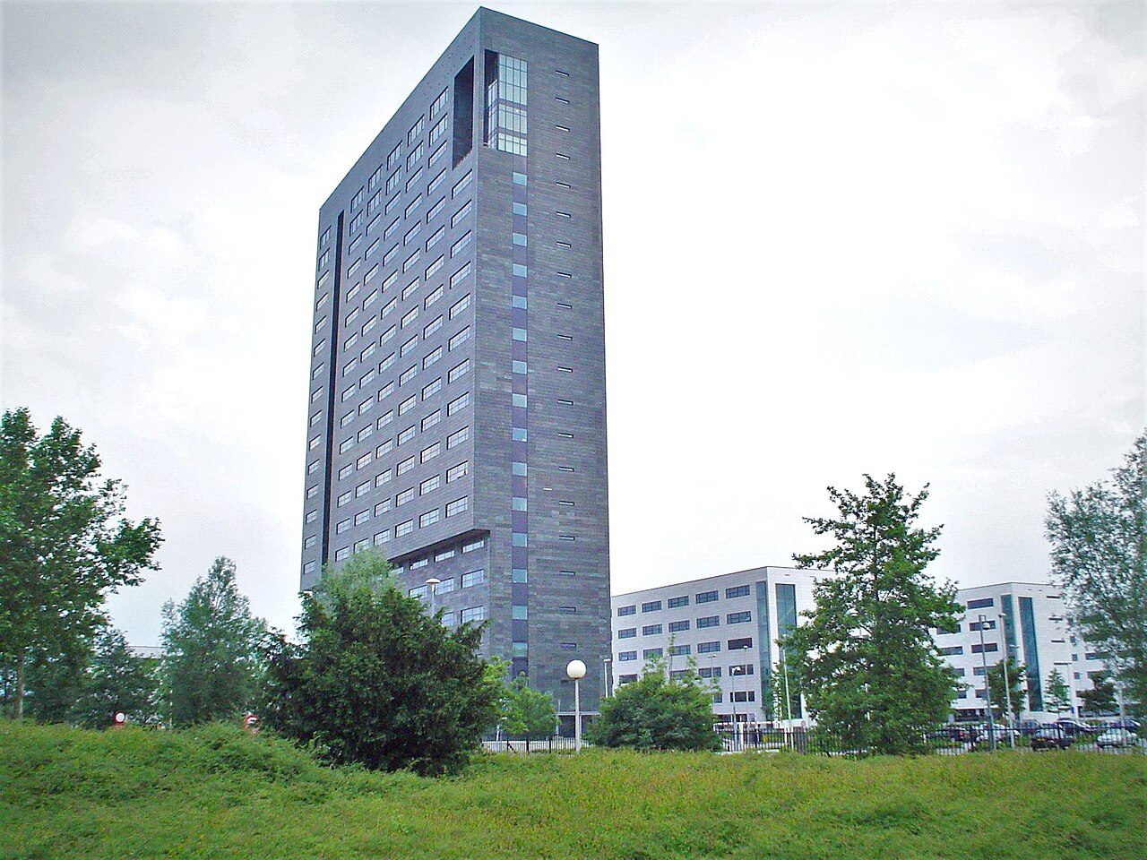 Glass office buildings at ASML headquarters in Veldhoven, the Netherlands