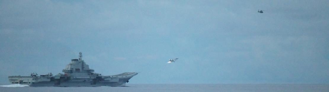 Chinese aircraft carrier Liaoning at sea