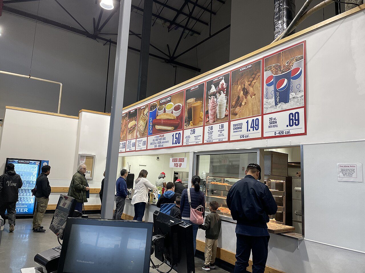The food court counter at a Costco warehouse in Queens, New York