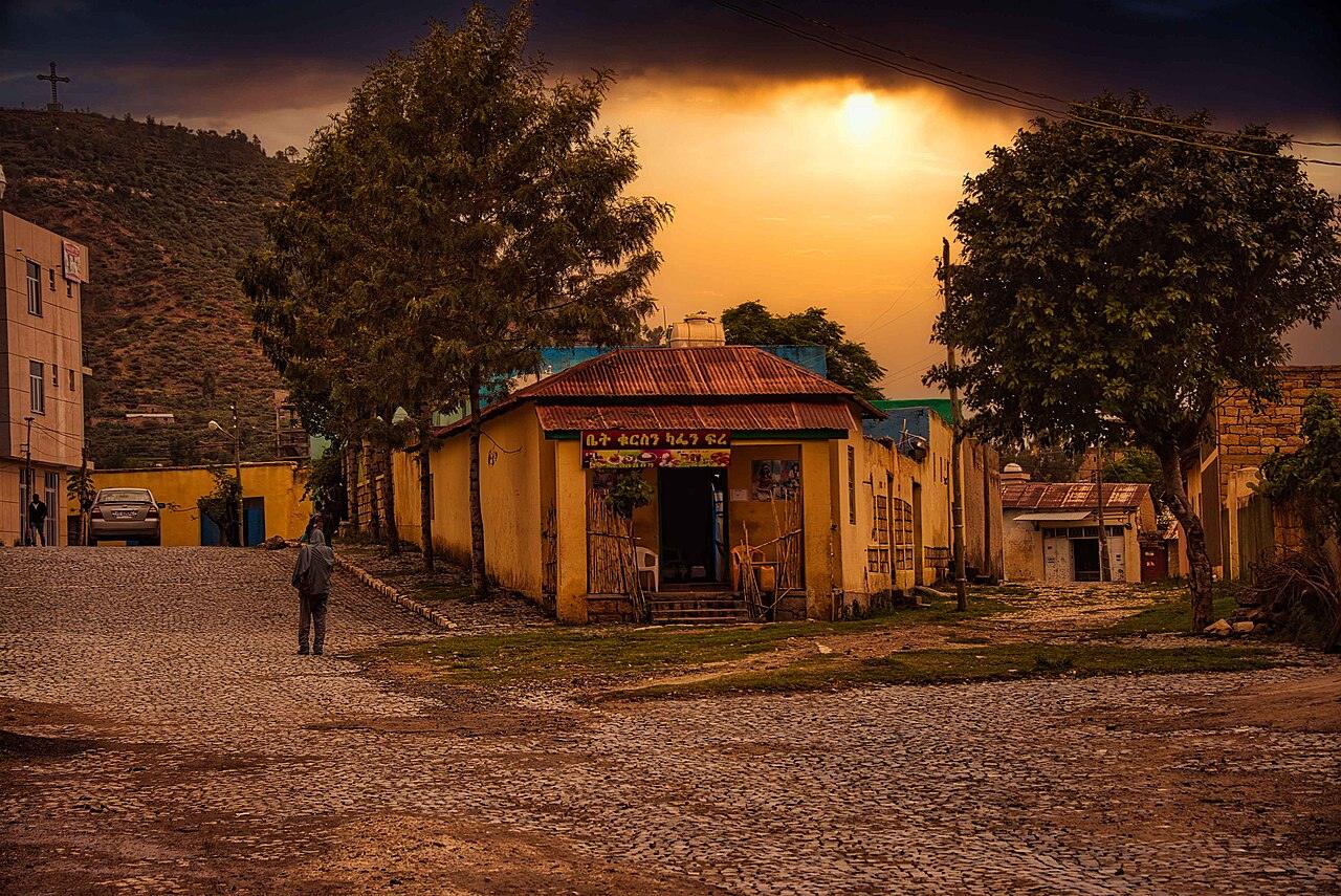 A street in the town of Adigrat in Ethiopia's Tigray region