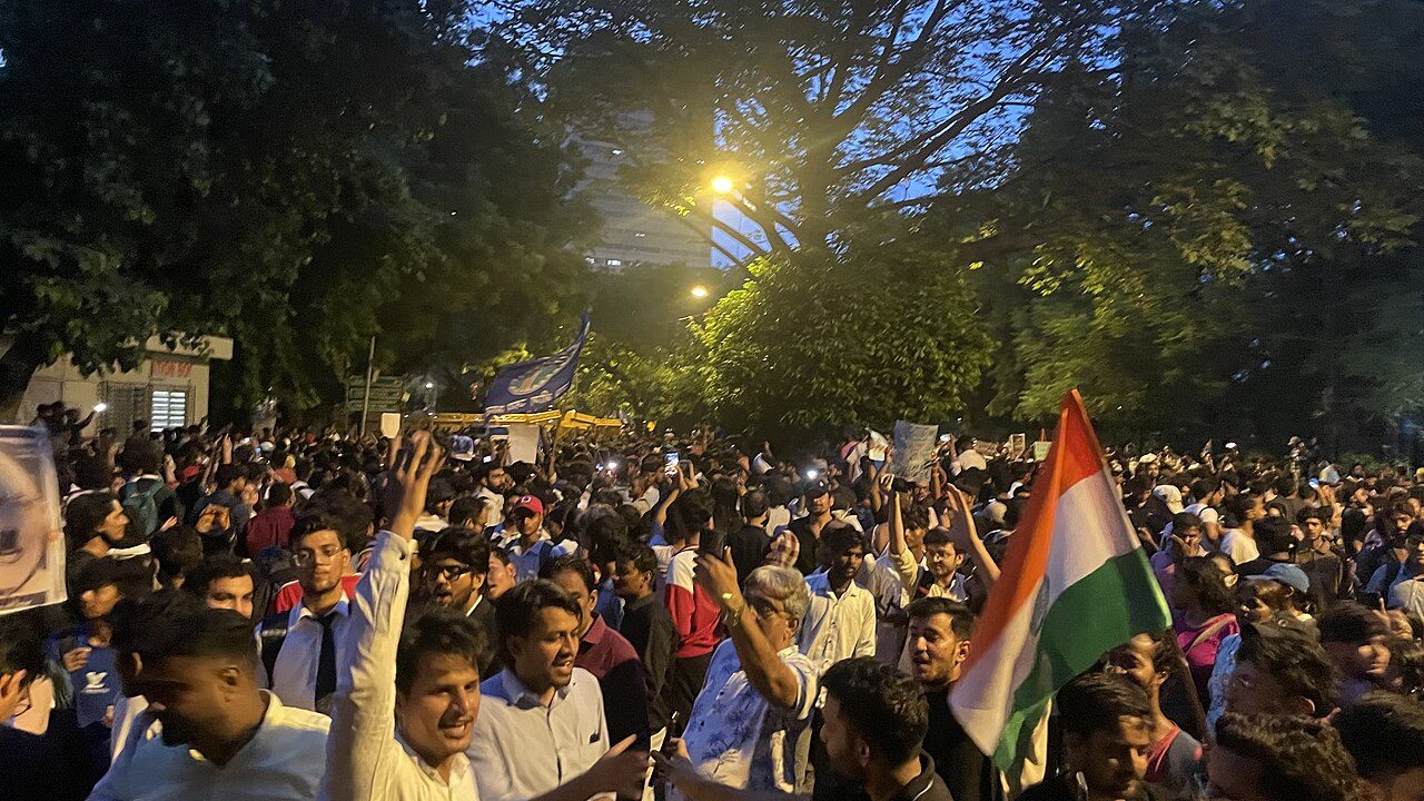 Protesters gathered at Jantar Mantar in New Delhi
