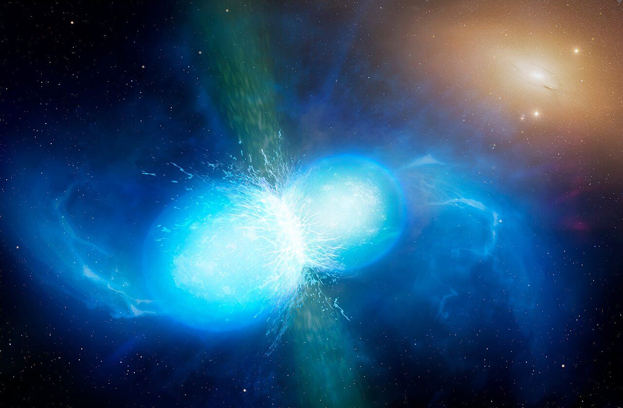 Artist's impression of two neutron stars merging
