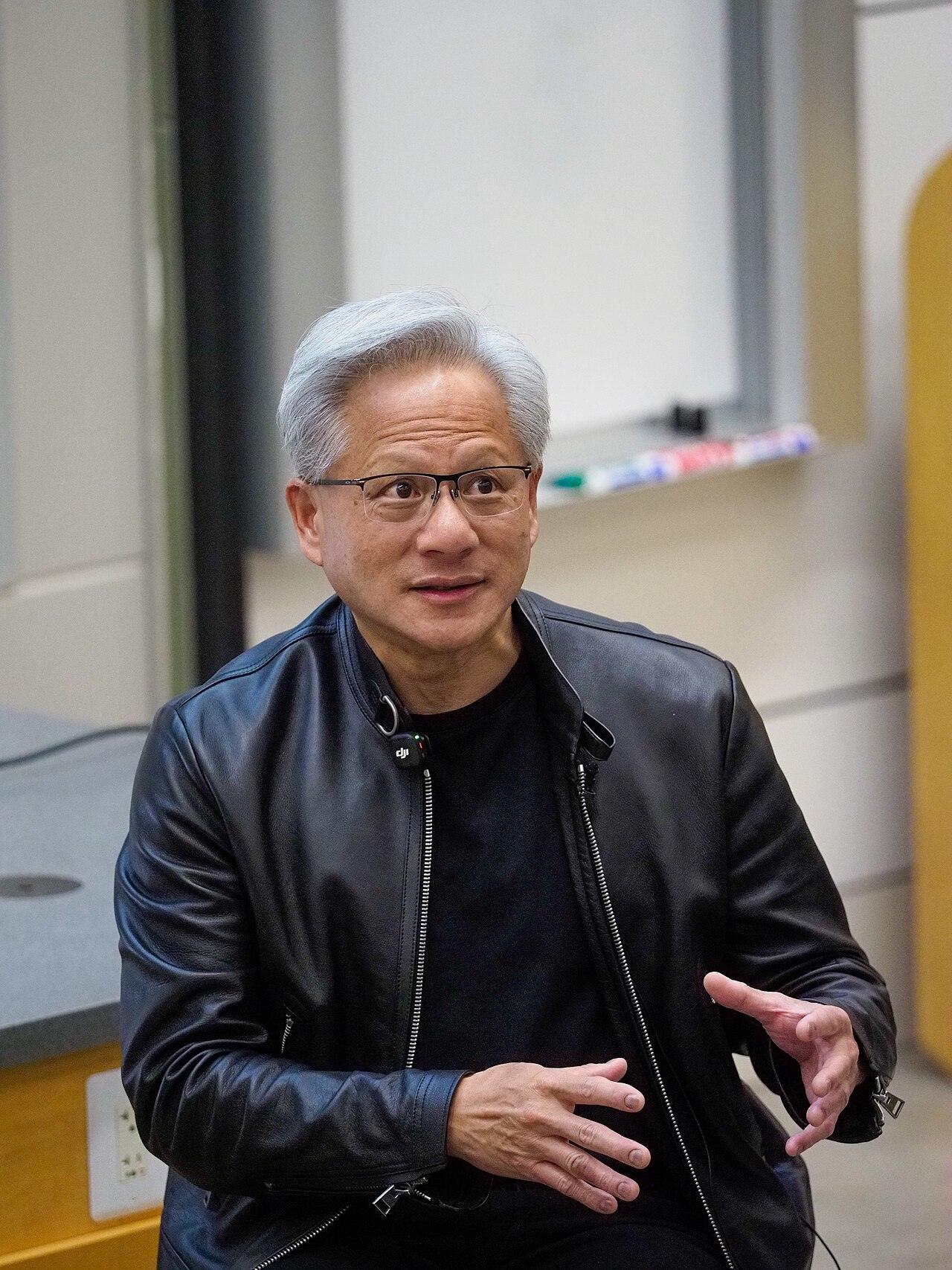 Nvidia CEO Jensen Huang speaking at Stanford University