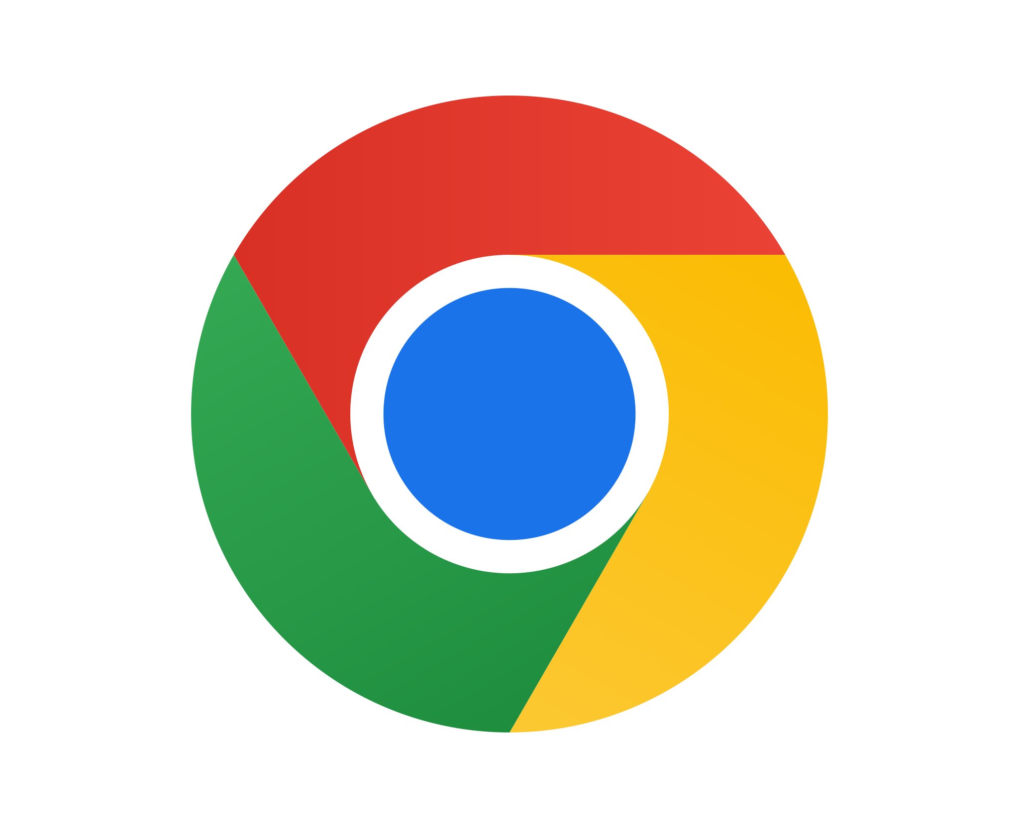 The round red, yellow, green and blue Google Chrome logo on a white background