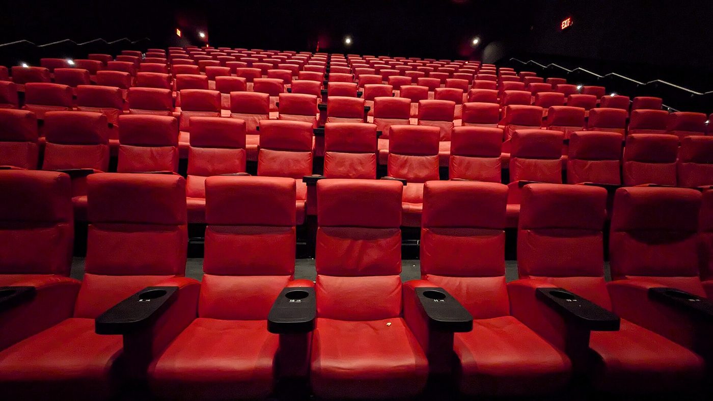 Empty seats in a movie theater