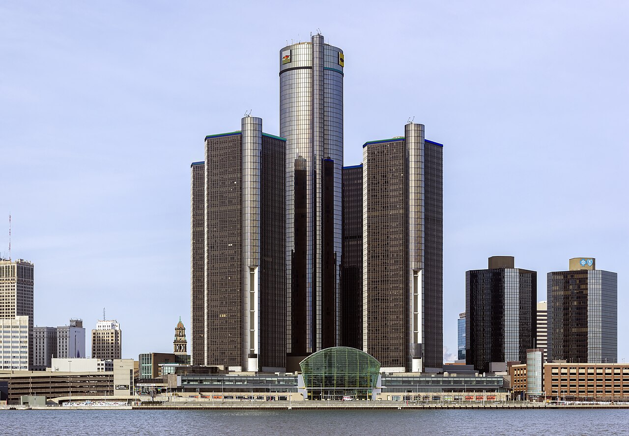 The Renaissance Center towers, General Motors' headquarters, in Detroit