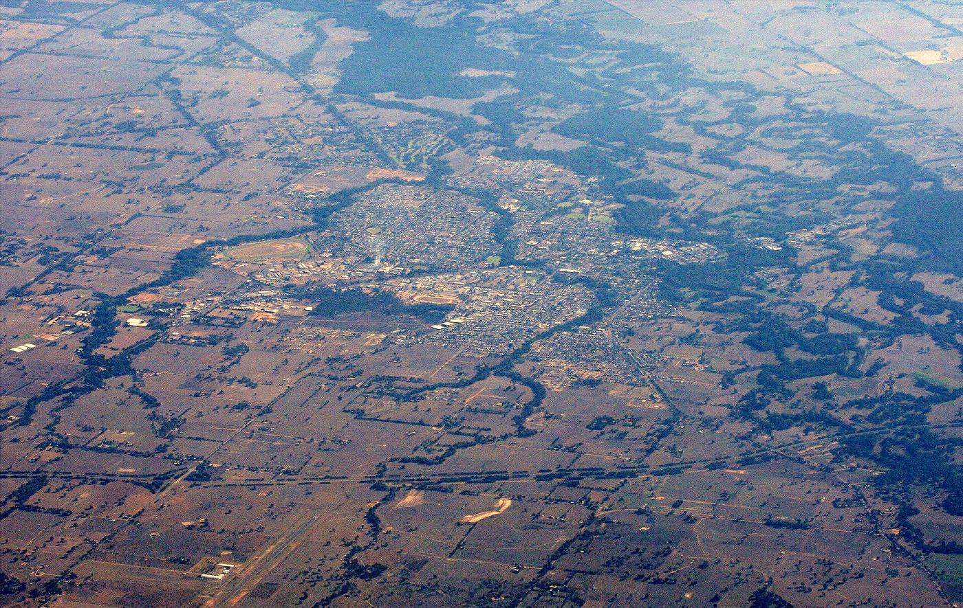 Aerial view of Wangaratta, Victoria