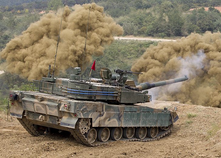 A South Korean K2 Black Panther tank on display