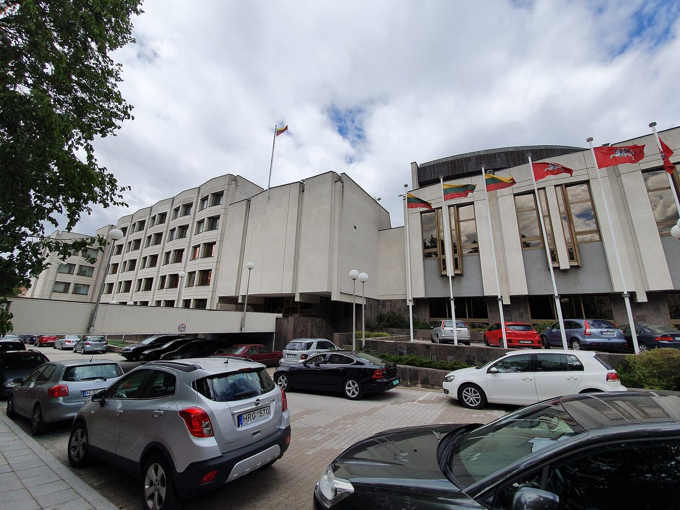 The modern glass government building of Lithuania in Vilnius