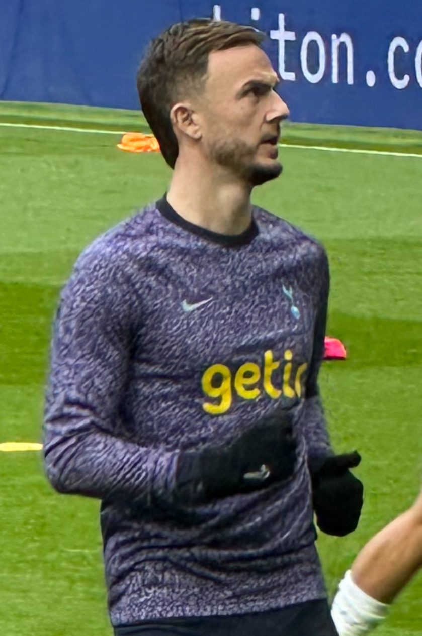 James Maddison warming up before a match