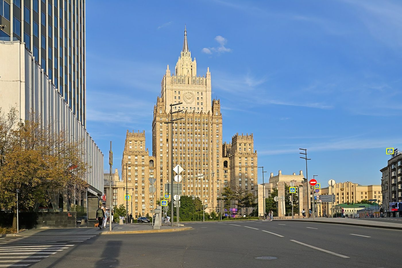 The Russian Foreign Ministry's tall Stalin-era tower in Moscow