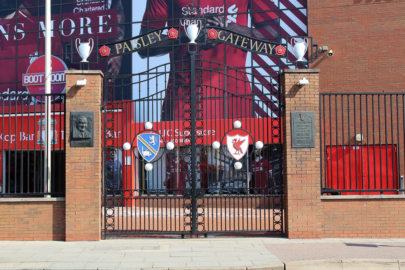 The Paisley Gateway outside Anfield stadium in Liverpool