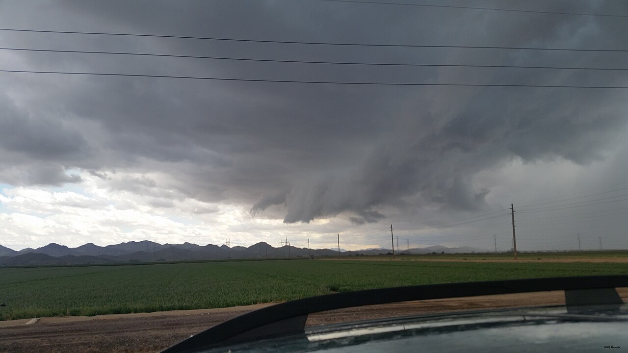 Dark storm clouds over the Phoenix area