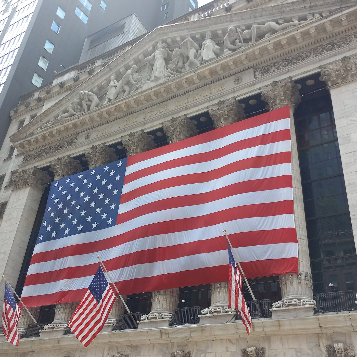 The New York Stock Exchange building in Lower Manhattan