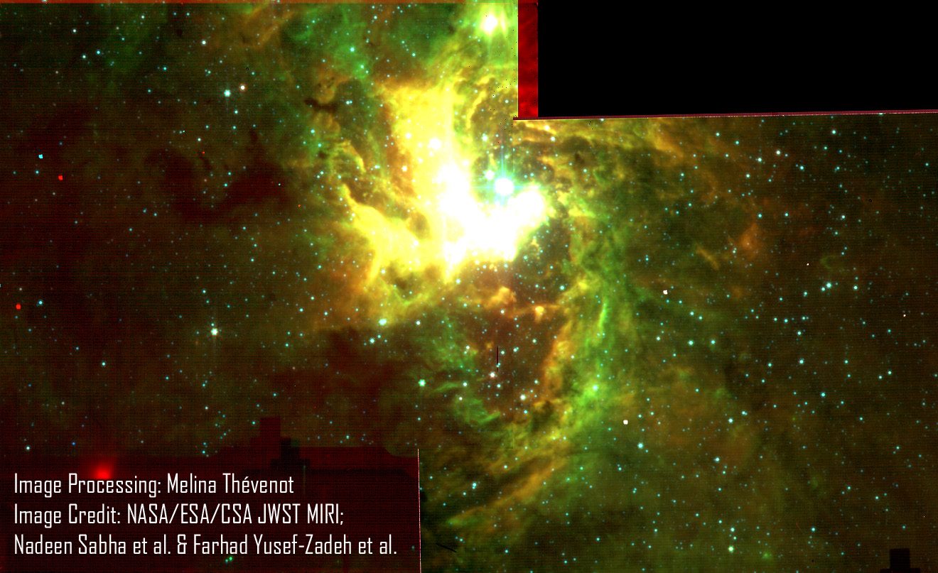 An infrared Webb telescope image of the center of the Milky Way