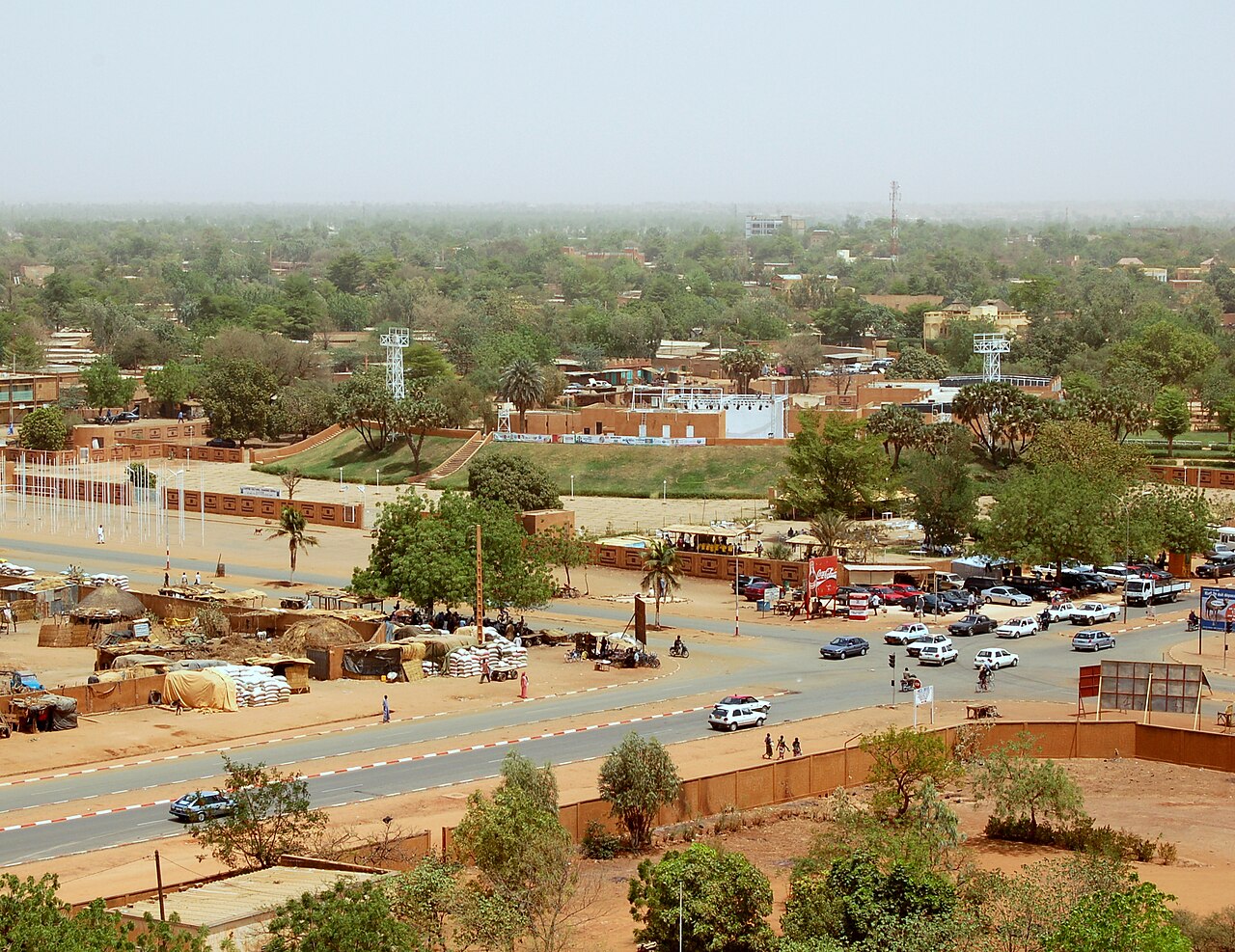 A view across Niamey, Niger, from the Grand Mosque