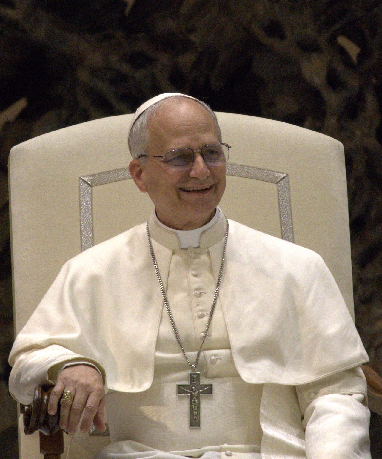 Pope Leo XIV in white papal clothing