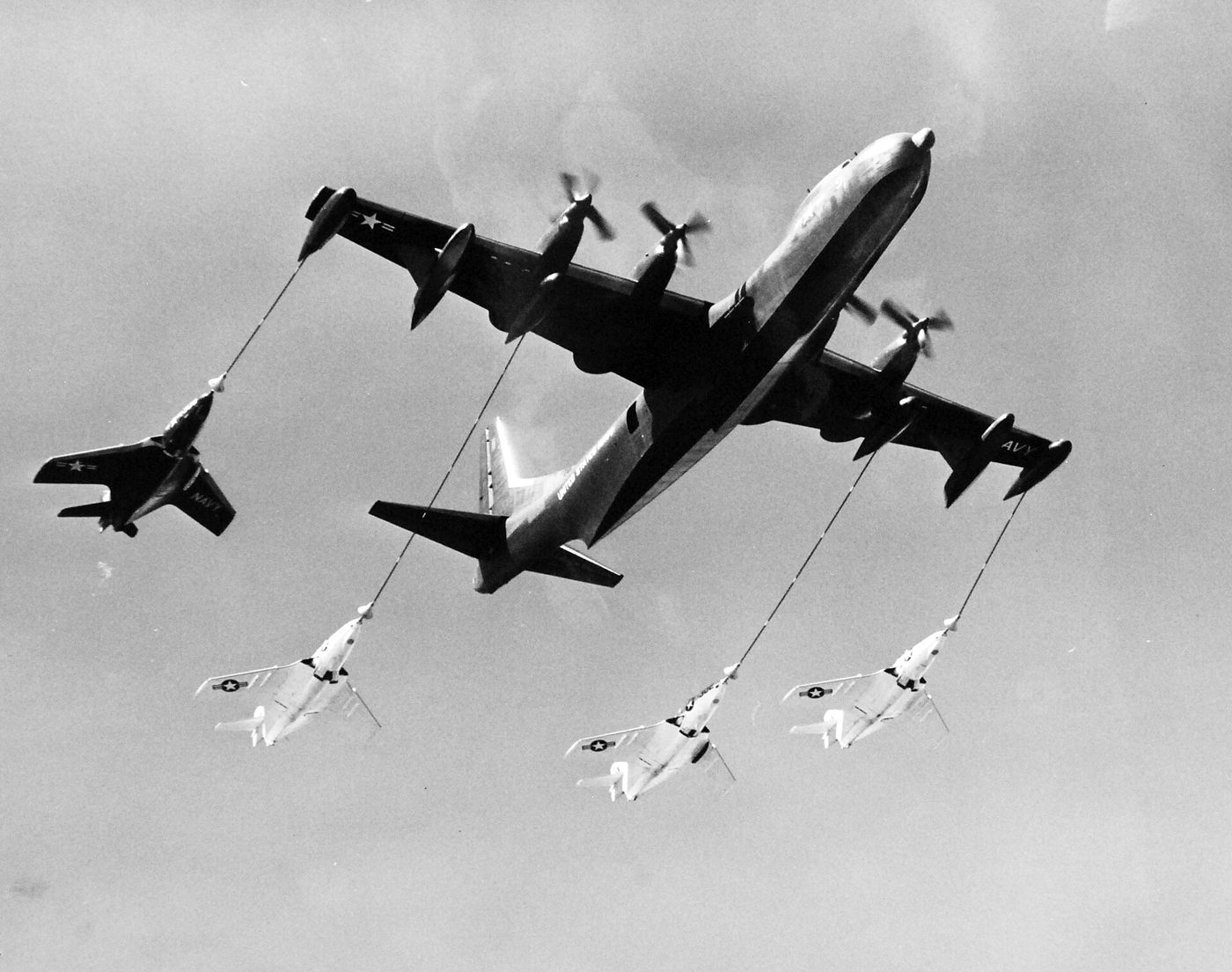 US Navy fighter aircraft refueling in flight