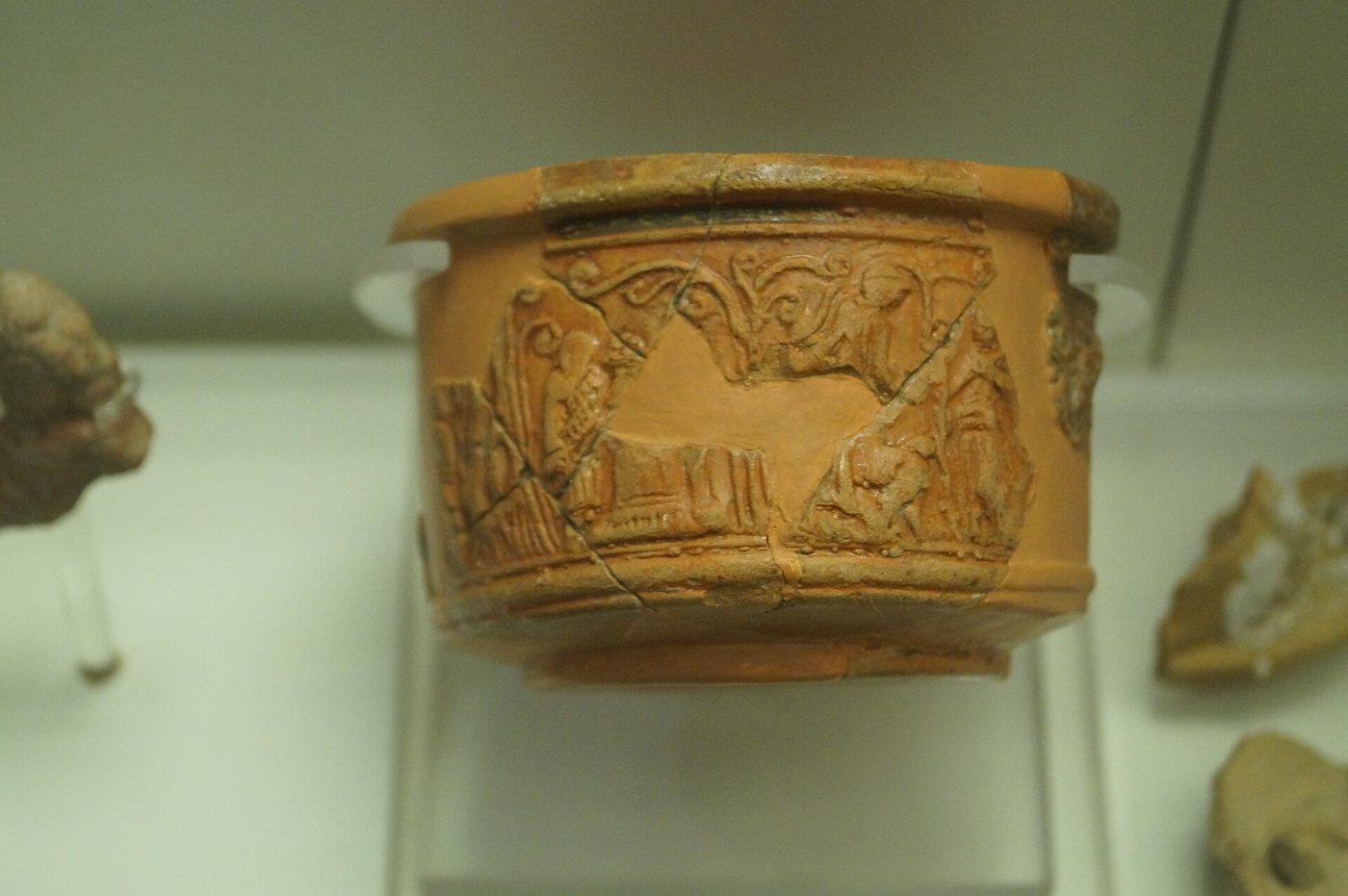Roman relief bowl with cult scenes from a Greek cave find